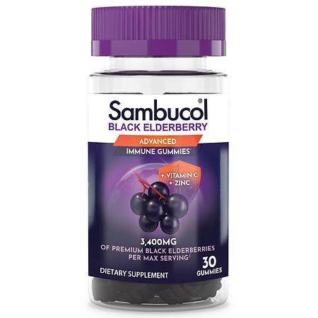 Sambucol Black Elderberry Immune Support Gummies with Vitamin C and Zinc Elderberry - 30.0 ea