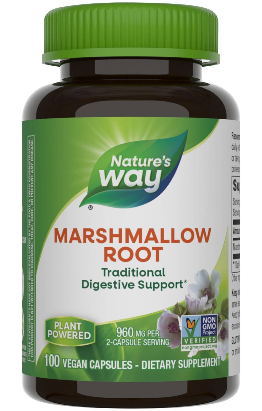 Marshmallow Root - Soothes Digestion - 960 Mg (100 Vegan Capsules)