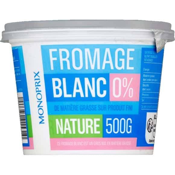 Monoprix Fromage Blanc 0% Matières Grasses Le Pot De 500G