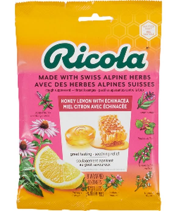 Ricola Cough Suppressant Throat Lozenges, Honey Lemon (75 g, 19 ct)