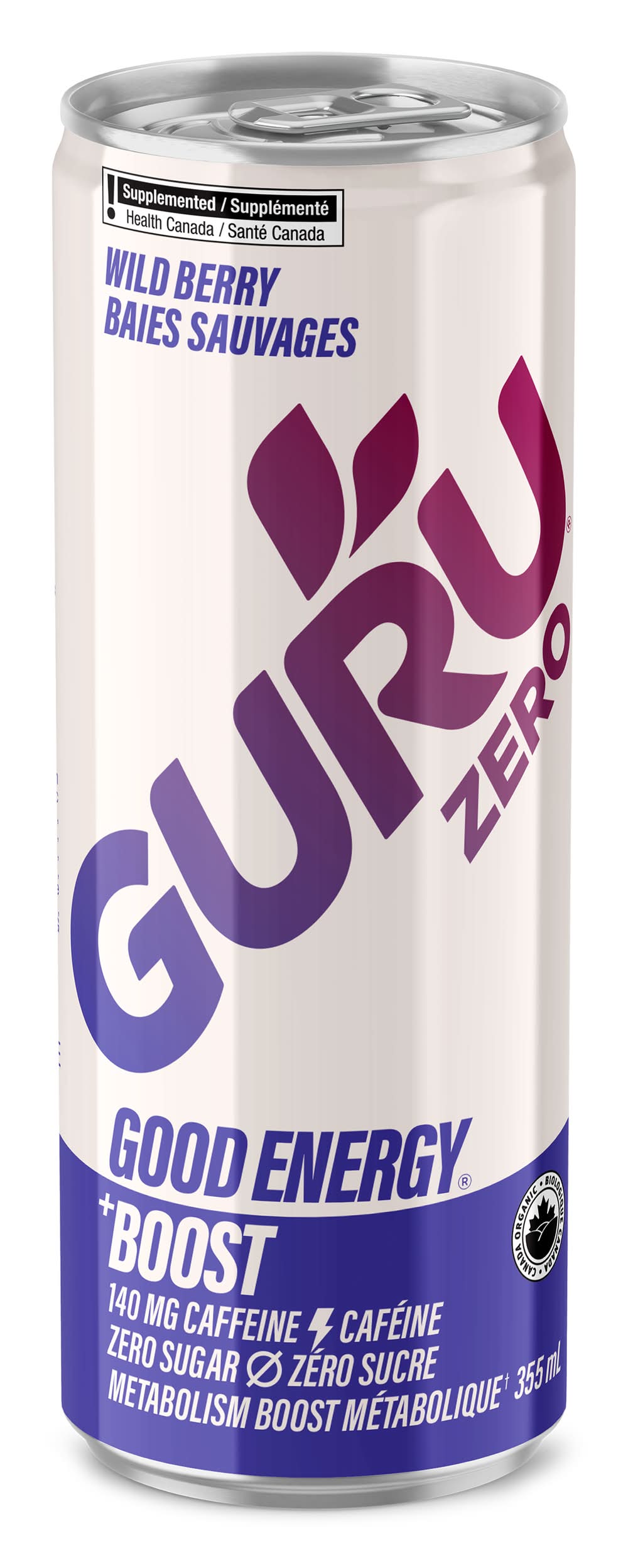 GURU Zero Sugar Energy Drink, Wild Berry (355 ml)