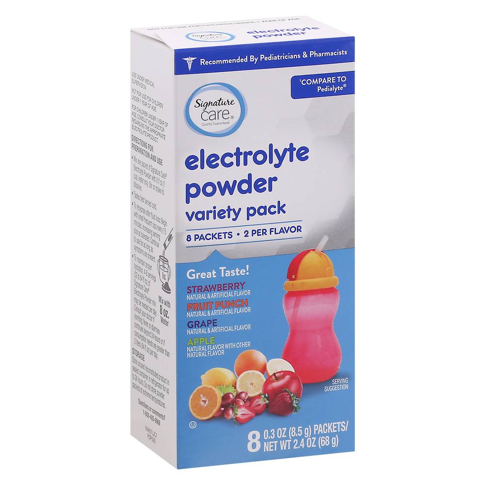 Signature Care Electrolyte Powder Variety pack (8 ct, 0.3 oz)