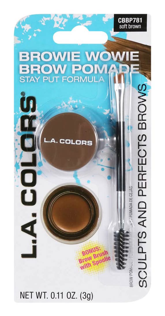 L.A. Colors Browie Wowie Brow Pomade, Soft Brown (0.11 oz, 2 ct)