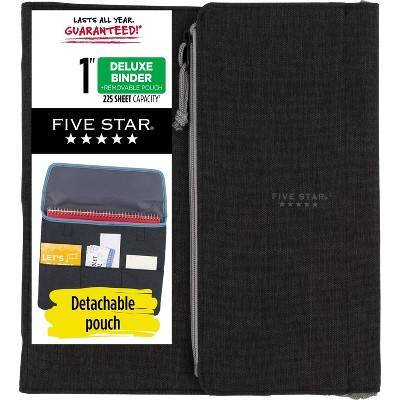 Five Star Older Student Deluxe 1" Binder Black/Gray