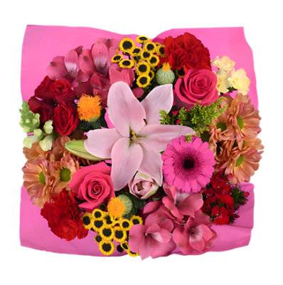 Lux Seasonal Mixed Pink/Yellow Bouquet - Each