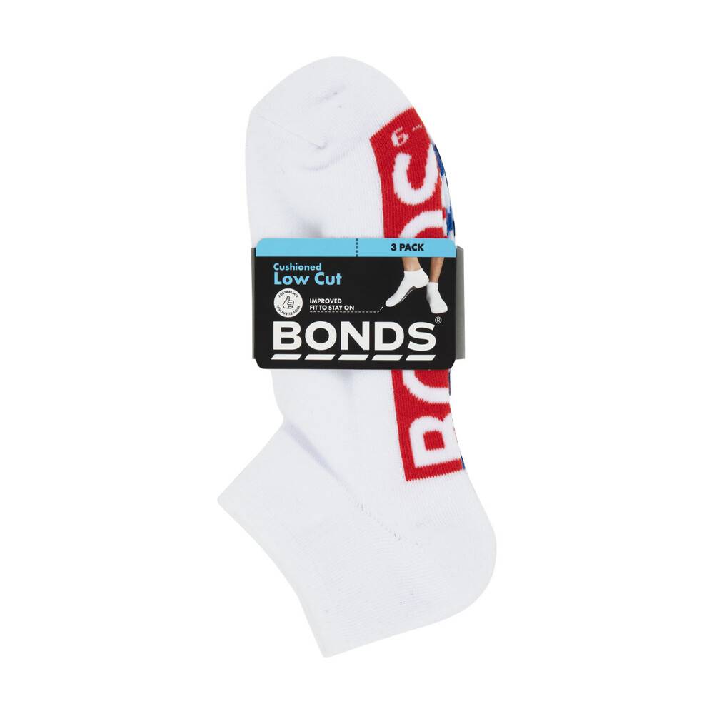 Bonds Mens Logo Low Cut 6-10 3 pack