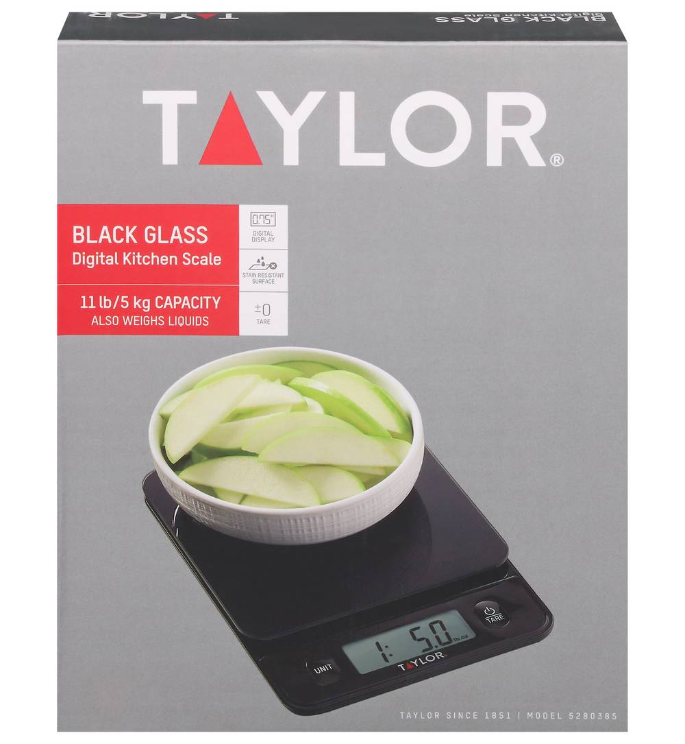 Taylor Glass Digital Kitchen Scale, Black