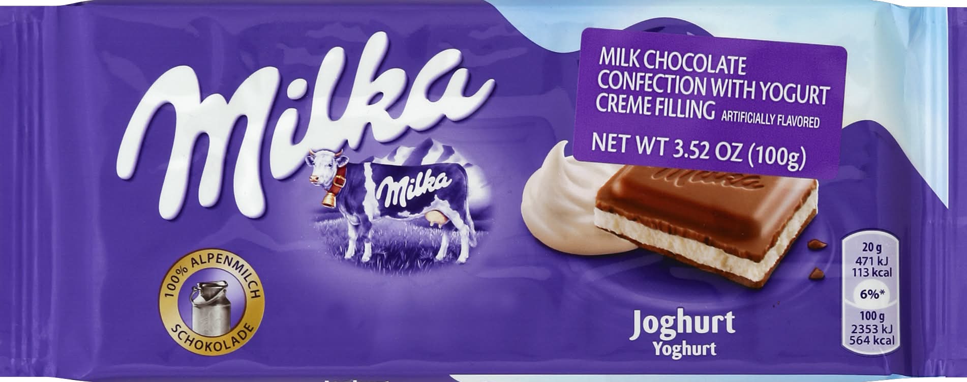 Milka Yogurt Milk Chocolate Bar (3.5 oz)