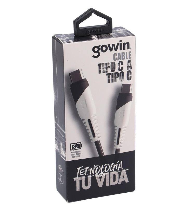 Gowin cable tipo c a tipo c negro (1 pieza)