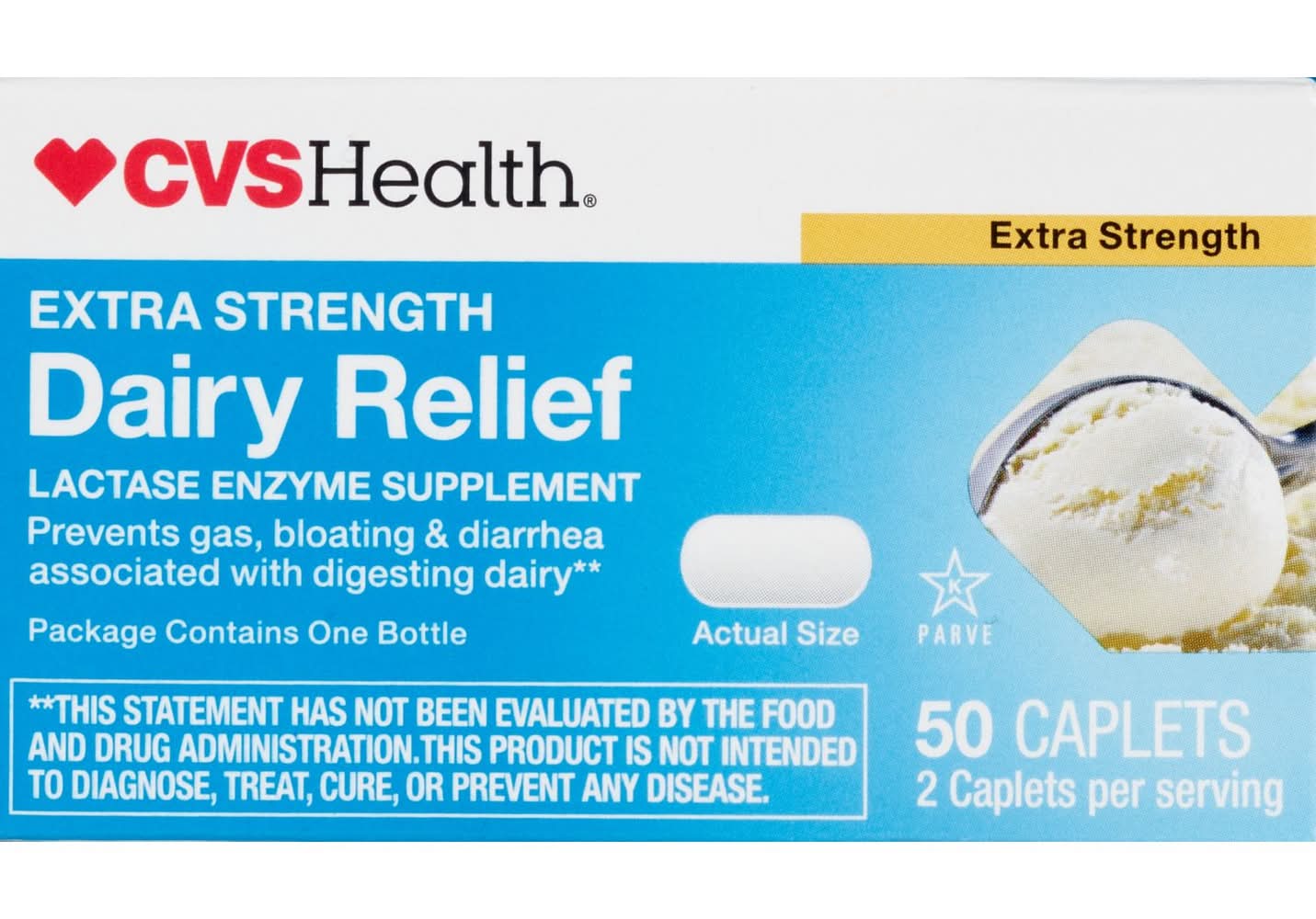 CVS Health Extra Strength Dairy Relief Supplement Caplets (50 ct)