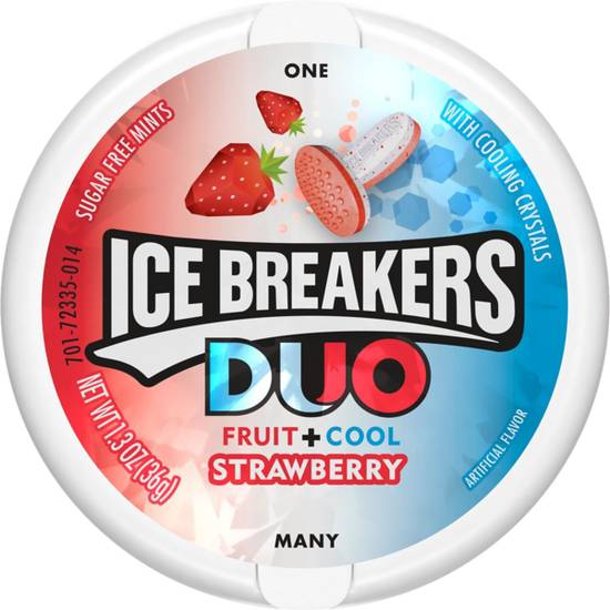 ICE BREAKERS Duo Strawberry Sugar Free Mints 1.5oz