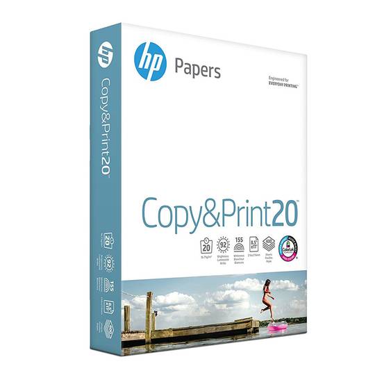 HP Printer Paper Copy and Print20 8.5"x11" Letter 92 Bright 400 Sheets (400 ct)