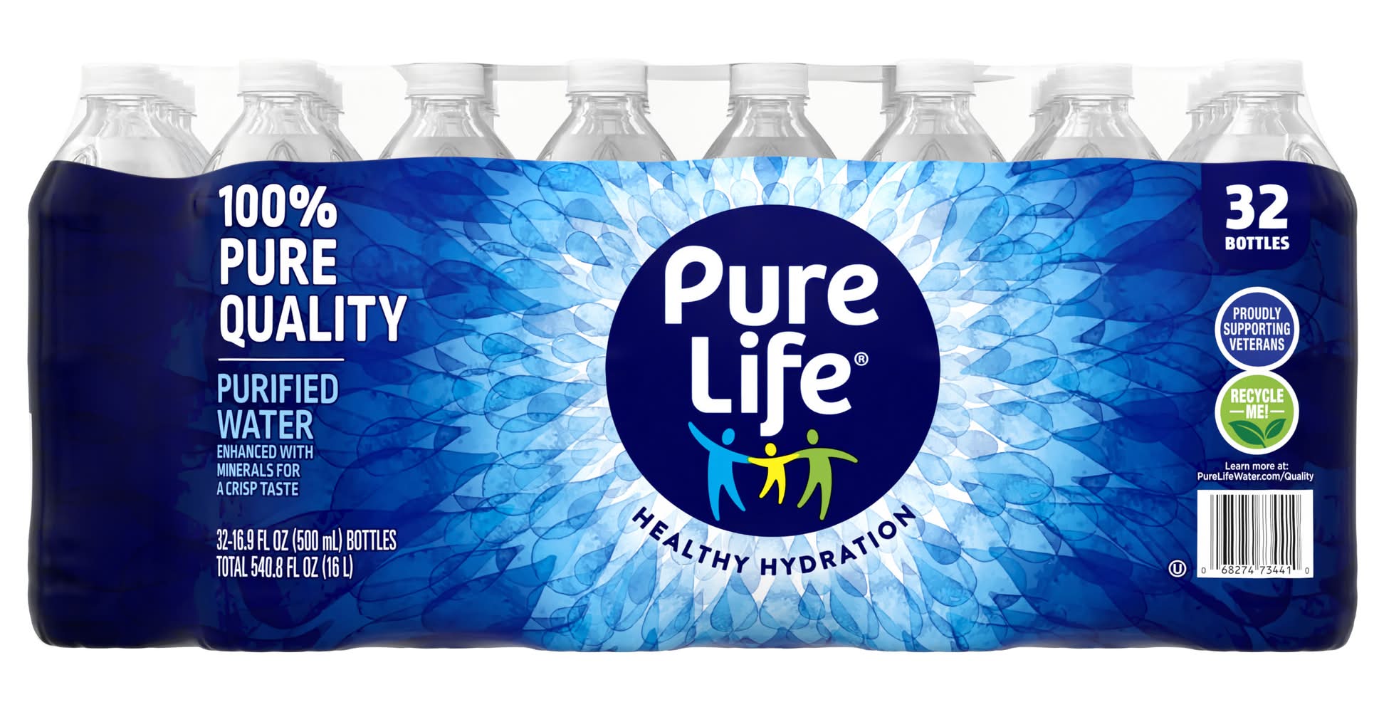 Pure Life Purified Water (32 x 16.9 fl oz)