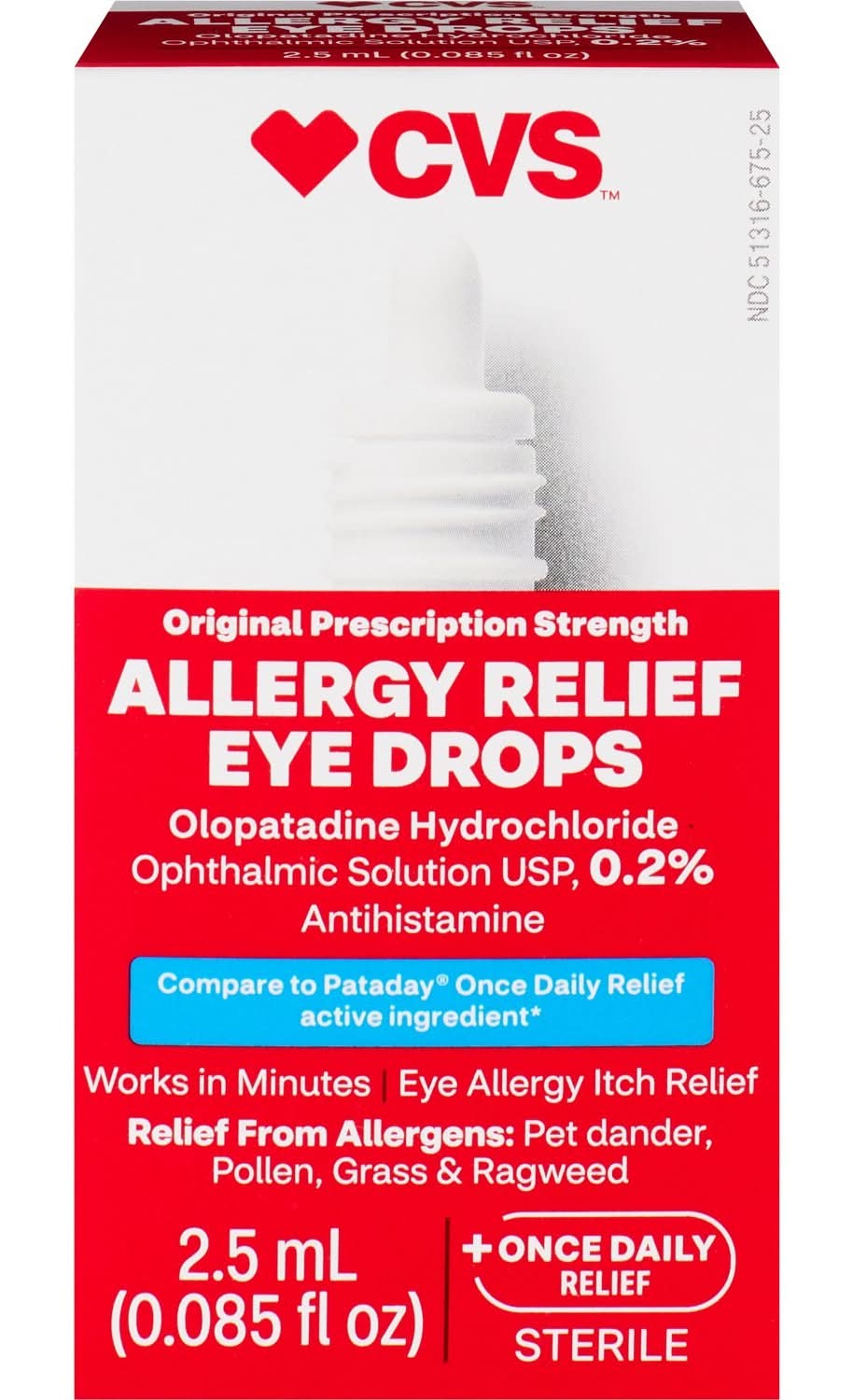 CVS Health Olopatadine Hcl Eye Allergy Relief Ophthalmic Solution Usp (2.5 ml)