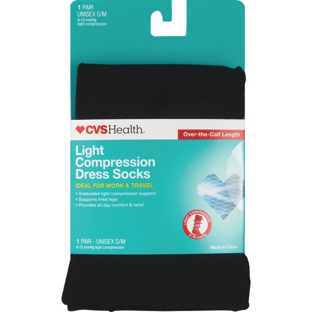 Cvs Health Light Compression Unisex Socks (unisex/s-m/black)