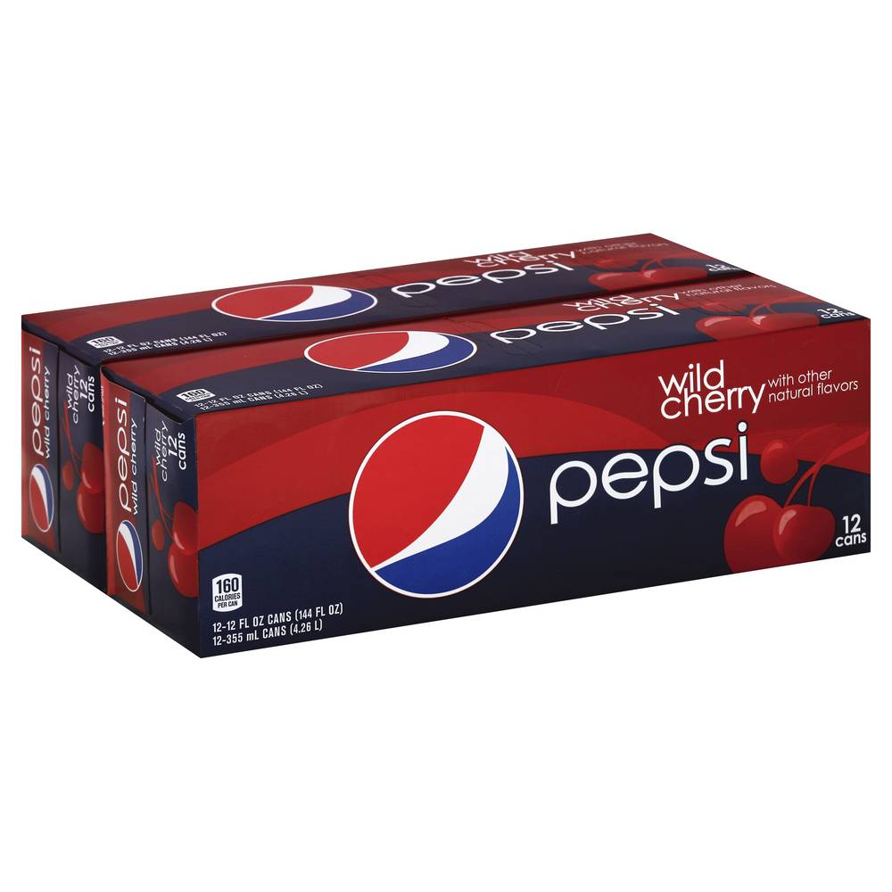 Pepsi Cola Soda, Wild Cherry (12 x 12 fl oz)