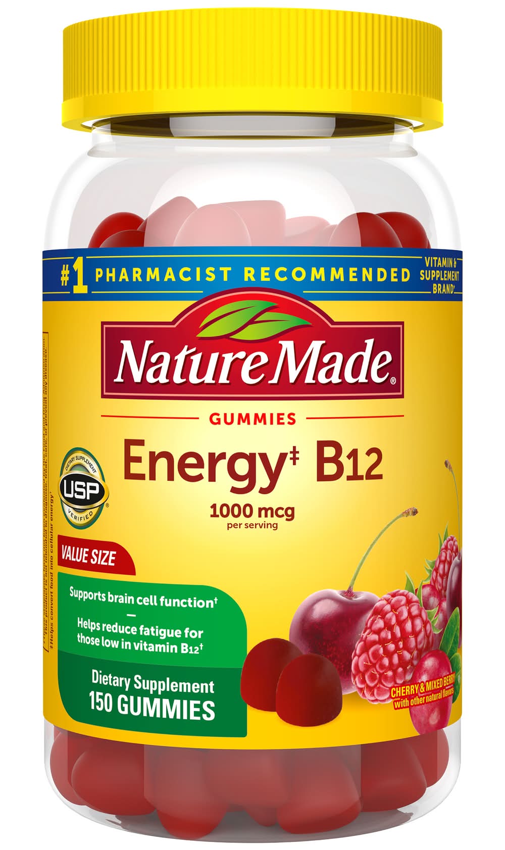 Nature Made Energy B12 Gummies 1000 Mcg Cherry & Mixed Berry (0.9 lbs)