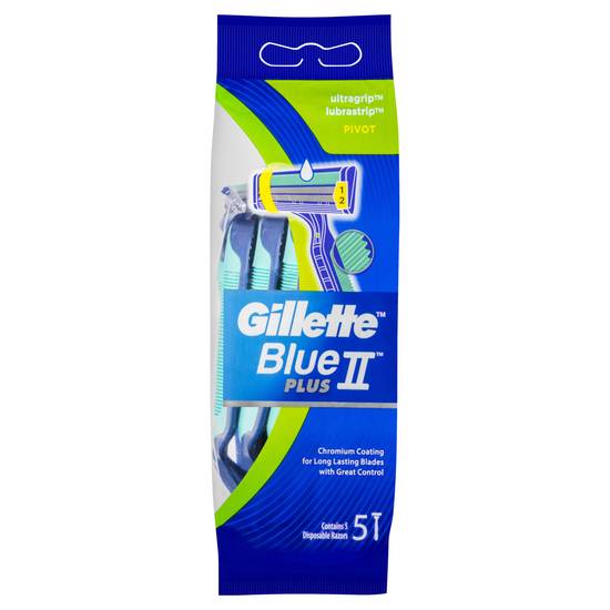 Gillette Blue Ii Ultragrip Pivot Disposable Shaving Razor 5pk