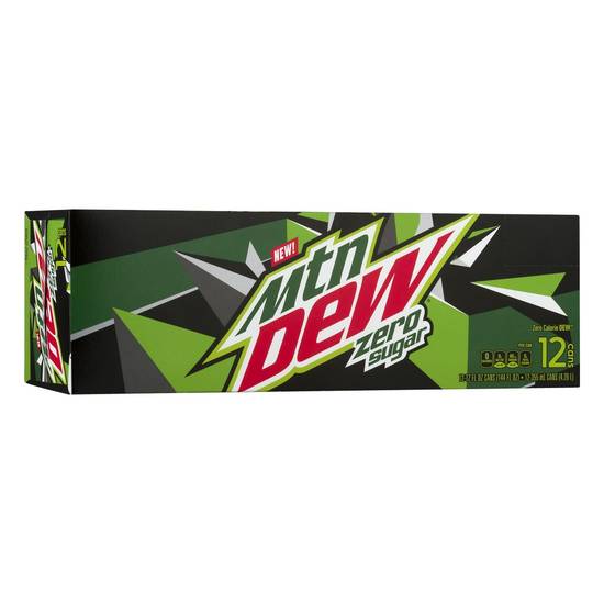 Mountain Dew Zero Sugar Soda Cans (12 oz x 12 ct)