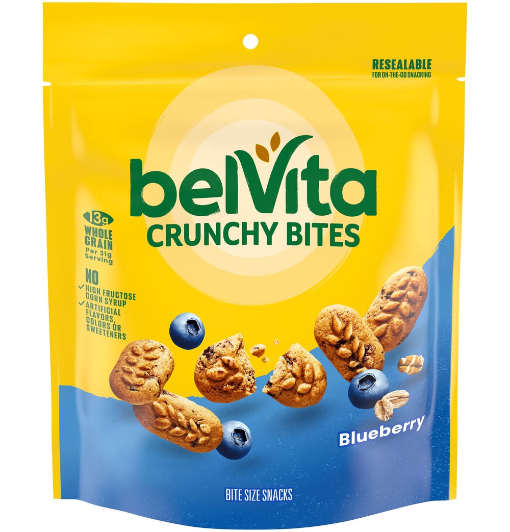 BelVita Crunchy Bites Size Snacks, Blueberry (5 oz)