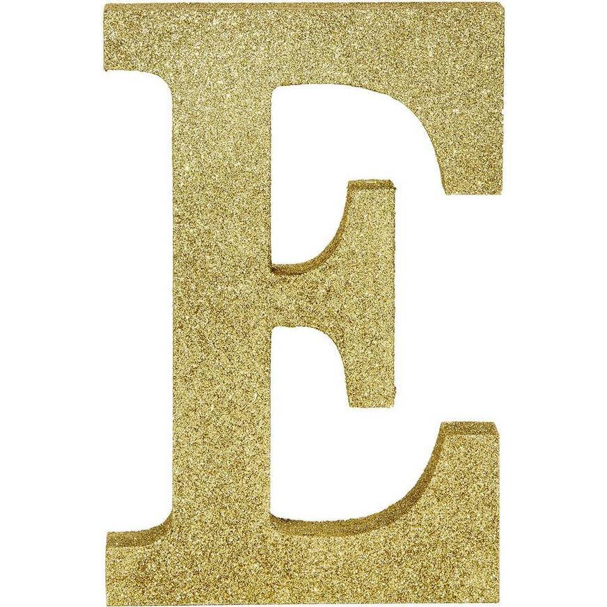 Glitter Gold Letter E Sign