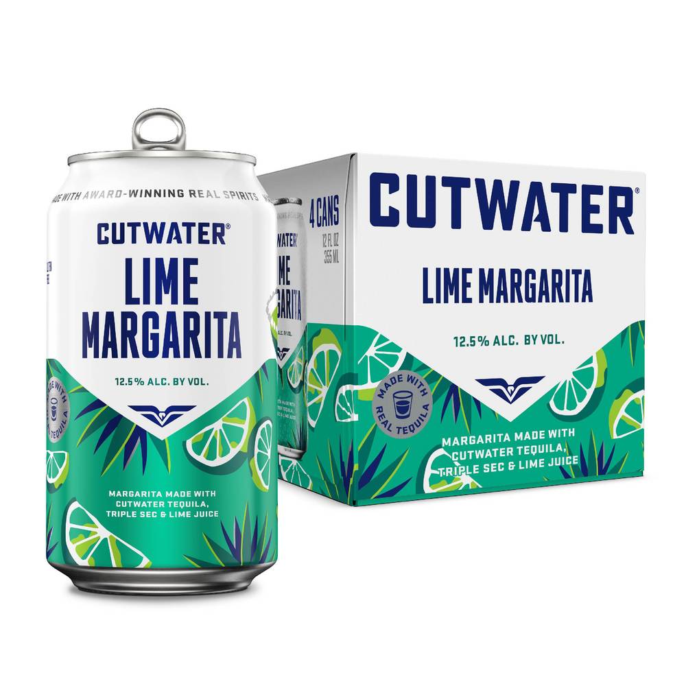 Cutwater Spirits Lime Margarita Tequila (4 ct, 12 fl oz)