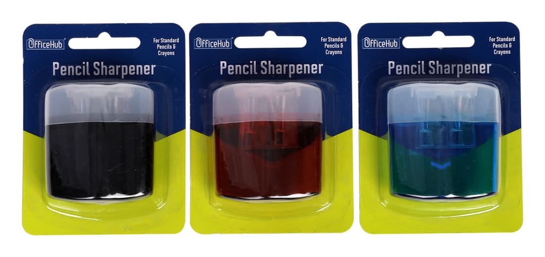 Office Hub Pencil Sharpener 3 Assorted Colors