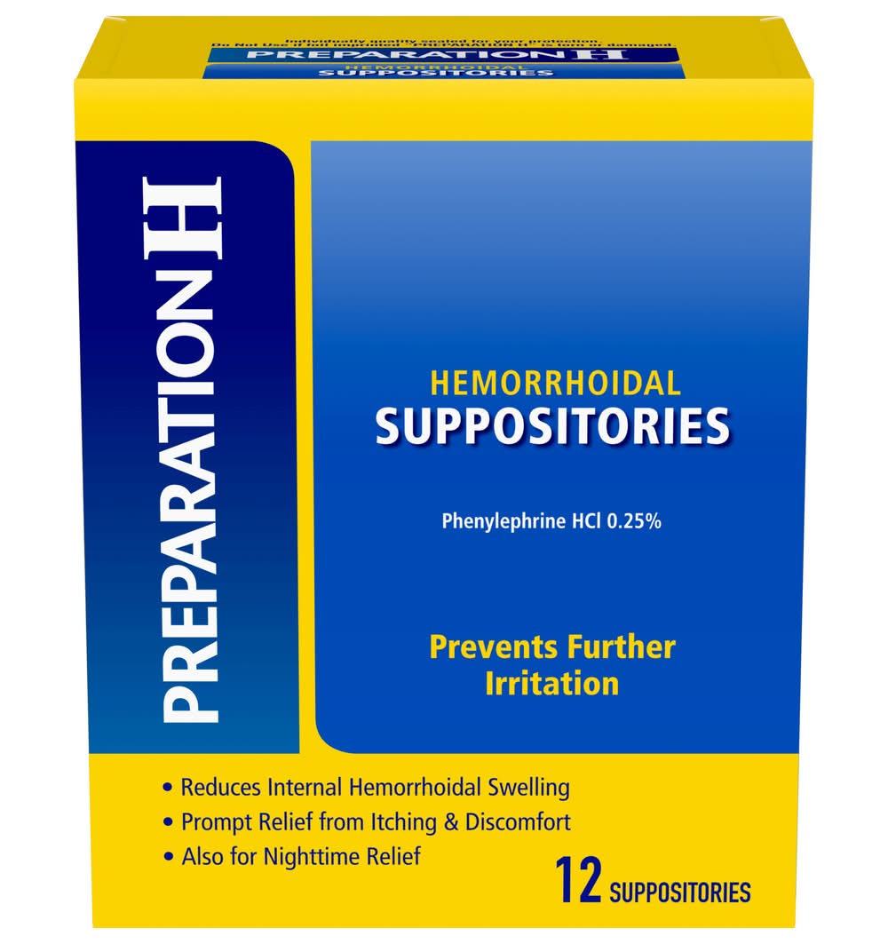 Preparation H Hemorrhoidal Symptom Treatment Suppositories (12 ct)