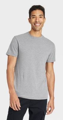 Men's Every Wear Short Sleeve T-Shirt - Goodfellow & Co™ Gray M: Cotton Blend, Recycled Polyester, Crew Neck, Midweight Jersey Fabric