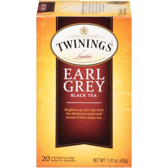 Twinings of London Earl Grey Black Tea Bags, 20 CT