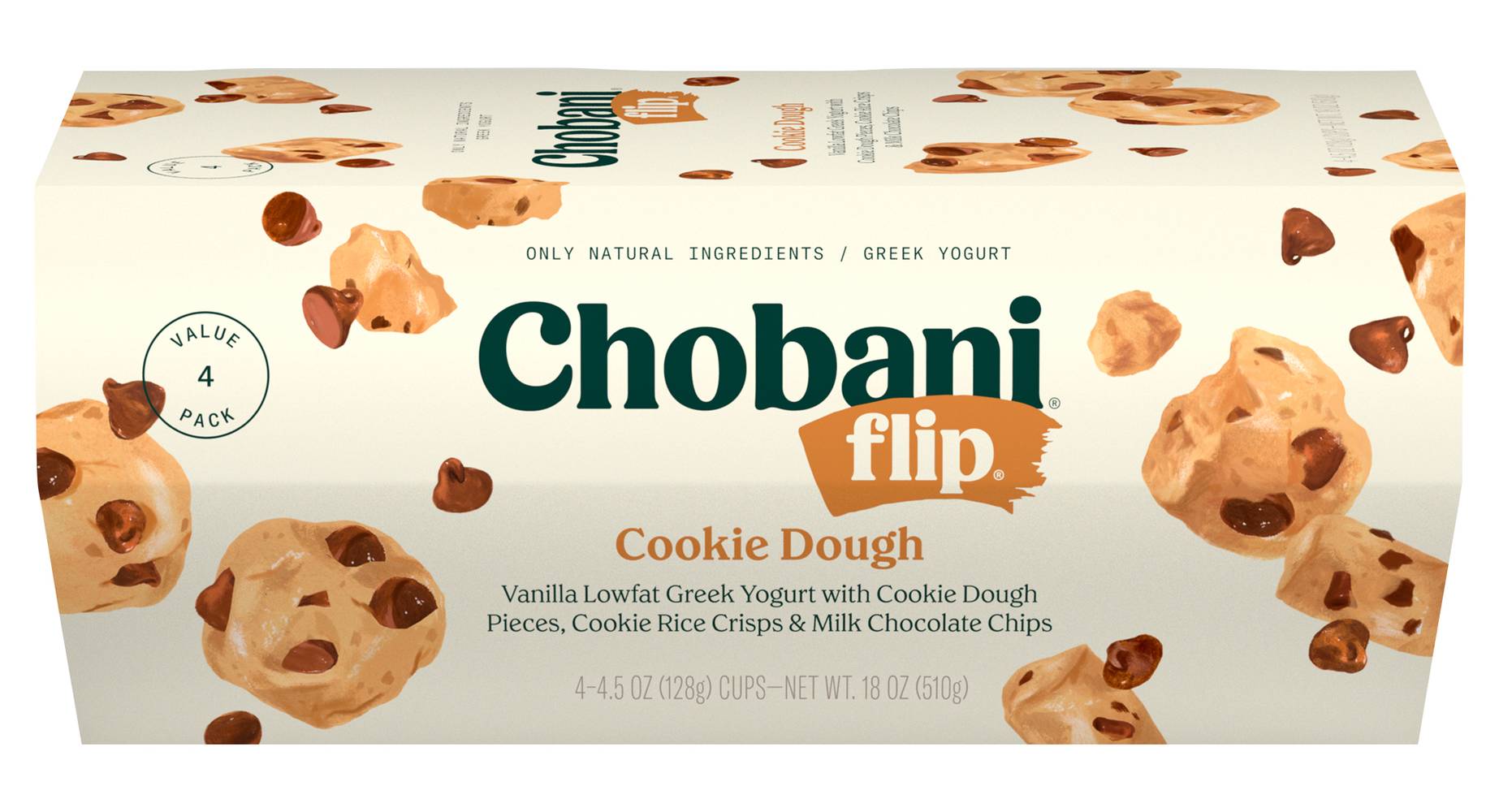 Chobani Flip Vanilla Low Fat Cookie Dough Greek Yogurt (18 oz)