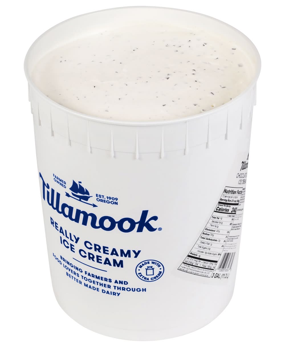 Tillamook Premium Ice Cream, Vanilla-Chocolate Chip (3 gal)