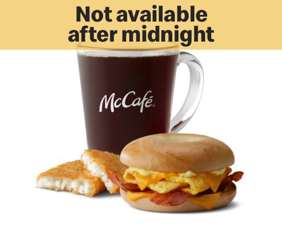 Order Bacon Egg Cheese Bagel Meal food online from Mcdonald's store, Manchester Township on bringmethat.com