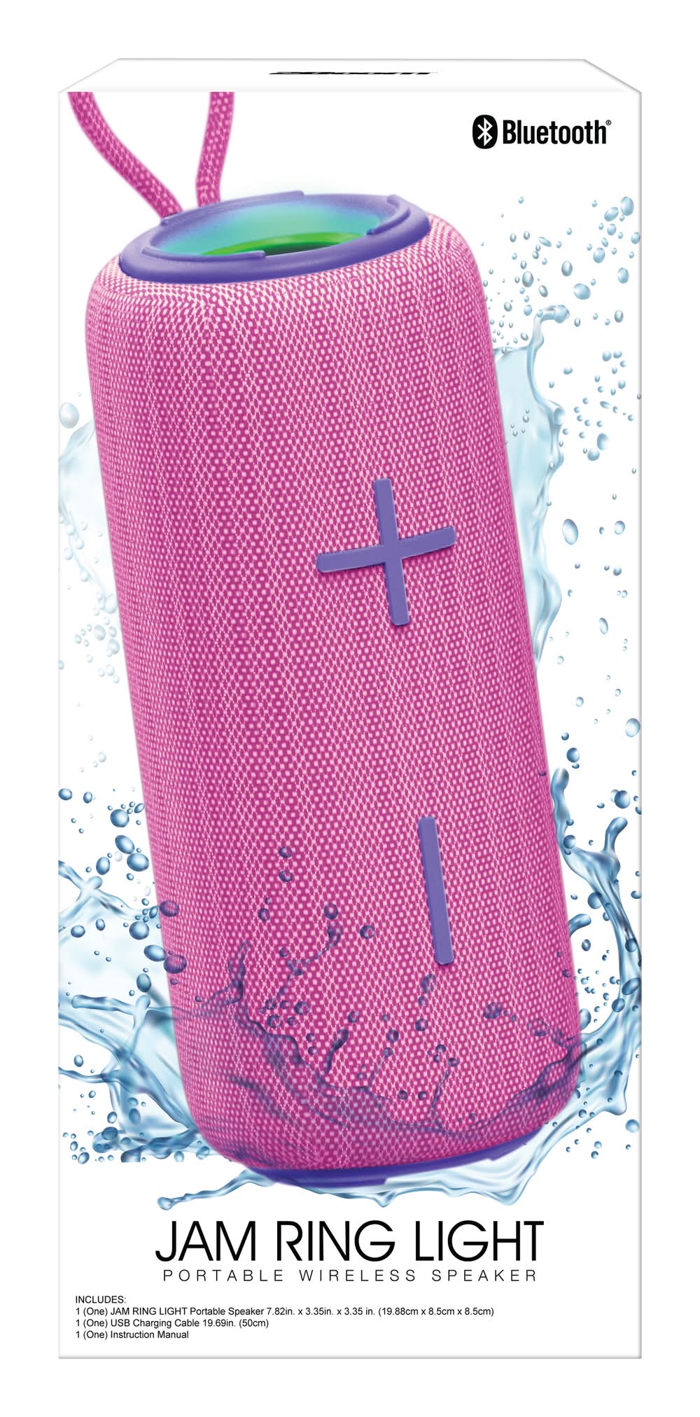 Jam Ring Light Portable Wireless Speaker Pink