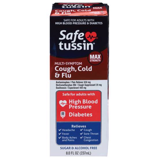Safetussin Multi-Symptom Max Strength Cough, Cold & Flu