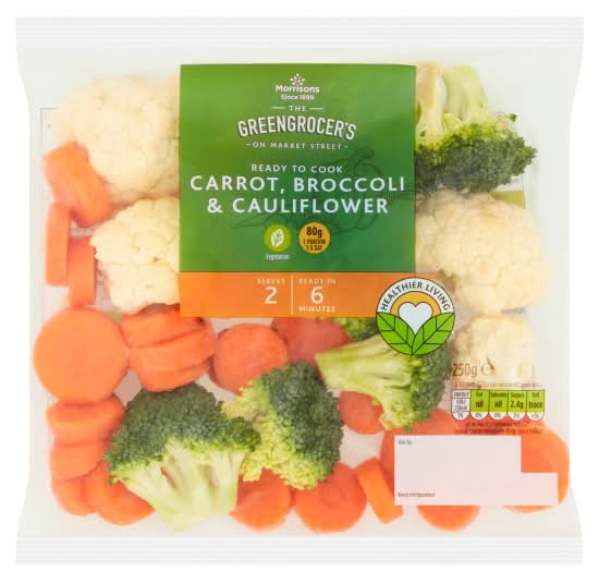 Morrisons The Greengrocer's on Market Street Carrot, Broccoli & Cauliflower (250g)