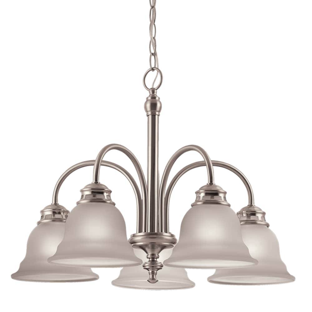 Project Source Fallsbrook 5-Light Brushed Nickel Traditional Dry rated Chandelier | FD10-055-1