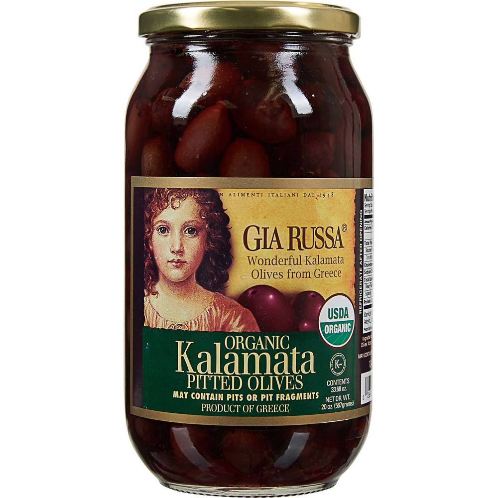 Gia Russa Organic Kalamata Pitted Olives, 33.68 oz
