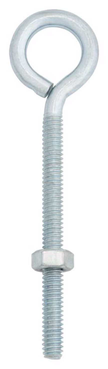 Hampton 1/4 In. X 4 In. L Zinc-Plated Steel Eyebolt Nut Included