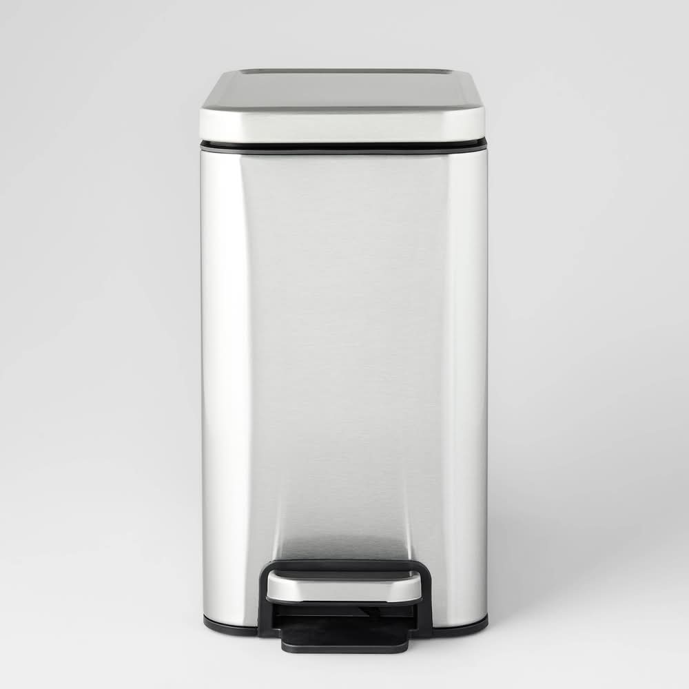 Brightroom Stainless Slim Step Trash Can