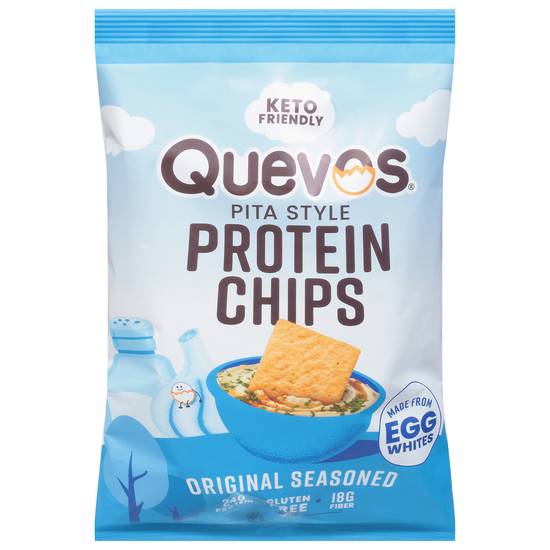 Quevos Pita Style Original Seasoned Protein Chips