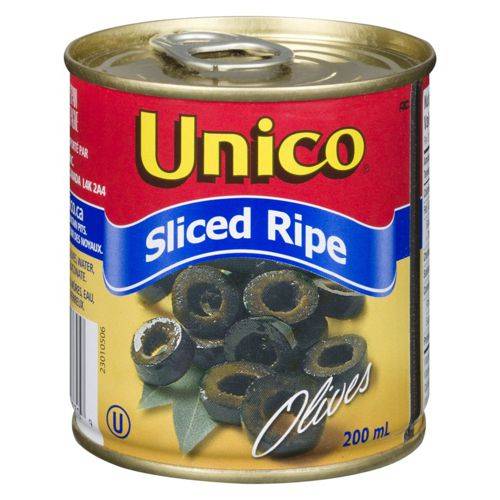 Unico olives noires mûres et tranchées (200 ml) - black olives, sliced ripe (200 ml)