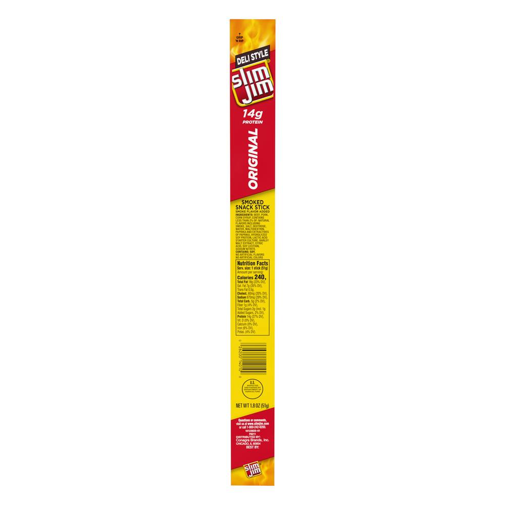 Slim Jim Original Deli Style Snack Stick, Smoked (1.8 oz)