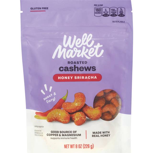 Well Market, Honey Sriracha Cashews, 8 Oz