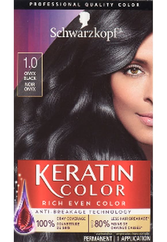 Schwarzkopf Keratin Permanent Hair Color, 1.0 Onyx Black (60 g)