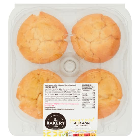 ASDA Lemon, The Bakery Muffins (4 pack)