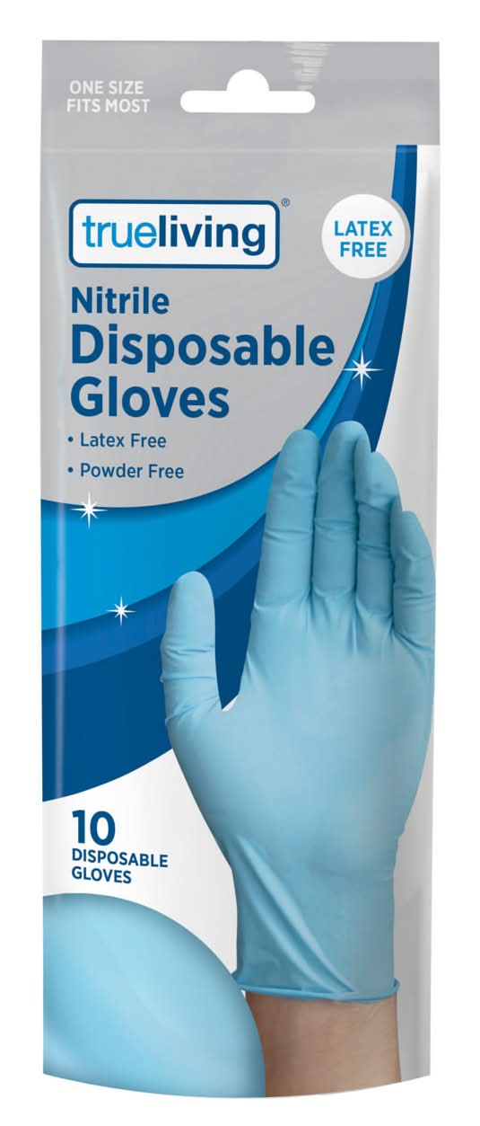 True Living  Disposable Nitrile Gloves 10 Count