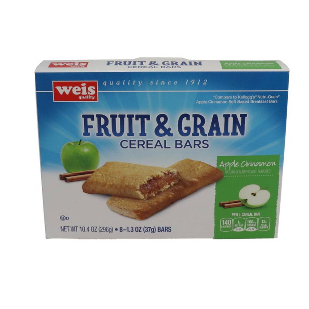 Weis Fruit and Grain Cereal Bars, Apple Cinnamon (1.3 oz, 8 ct)