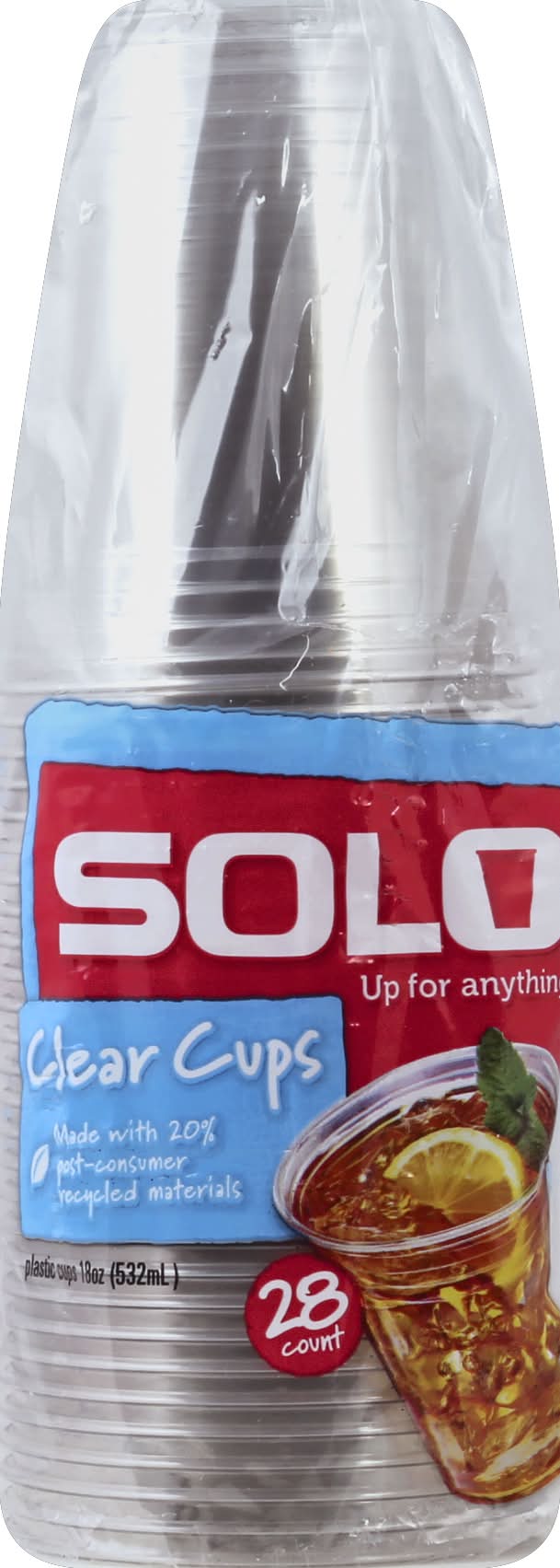 Solo Plastic Party Cups 18 oz, Clear (28 ct)