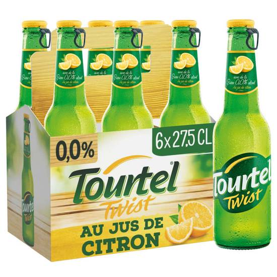 TOURTEL - Bière sans alcool Twist - Au jus de citron - 6x27,5cl